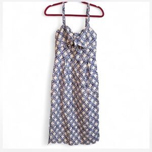 NWT- XS- INC International Concepts Blue and Cream Midi Dress